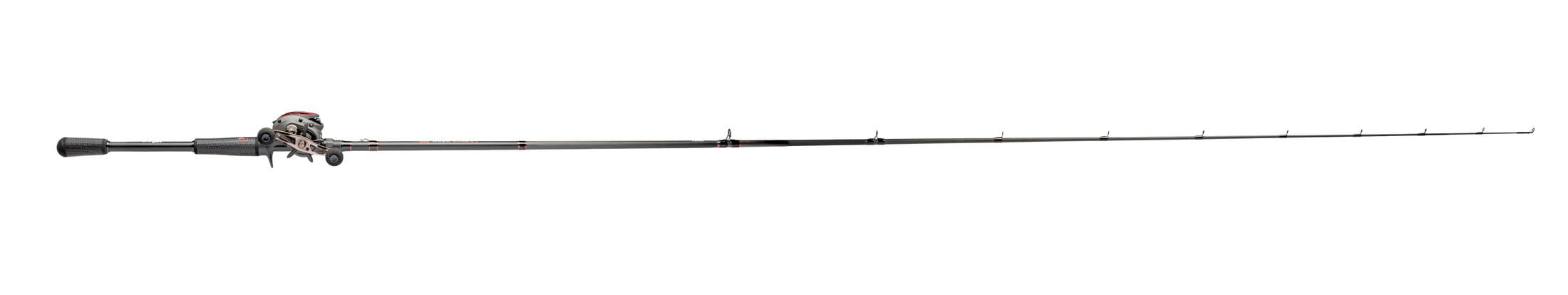 Lew’s MACH Jacked Baitcast Reel and Fishing Rod Combo, 7-Foot 3-Inch Rod, Right-Hand Retrieve, Charcoal/Black/Red