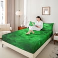 thumbnail image 3 of Feelyou Gothic Spooky Bat Queen Sheets, Neon Green Halloween Queen Sheet Sets, 4 Pieces, 1 Flat Sheet, 1 Fitted Sheet and 2 Pillowcases, 3 of 5
