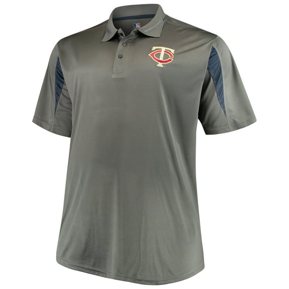 Men's Majestic Charcoal/Navy Minnesota Twins Contract Polo