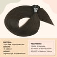 thumbnail image 4 of Sassina Hair Keratin Bond Flat Tip Extensions 100% Virgin Hair 2A# Dark Chocolate Brown 22 Inch, 4 of 7