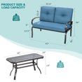 thumbnail image 2 of Patiojoy LoveSeat Table Set Furniture Outdoor Garden, 2 of 7