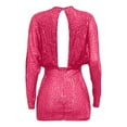 thumbnail image 5 of Womens V Neck Long Sleeve Red Glitter Dress Formal Dresses Women Party Dresses, 5 of 6