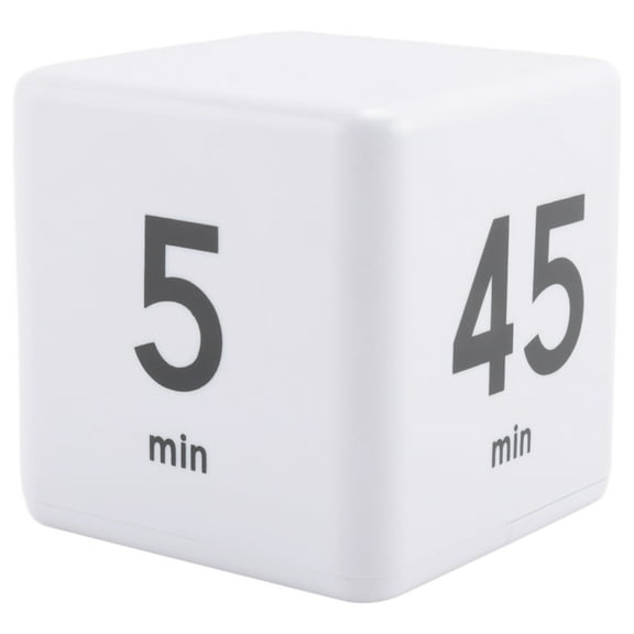Cube Timer Kitchen Timer Time Management Timer for Sensor Flip Management and Countdown 25-5-45-15 Minutes,1 x Cube timer,white