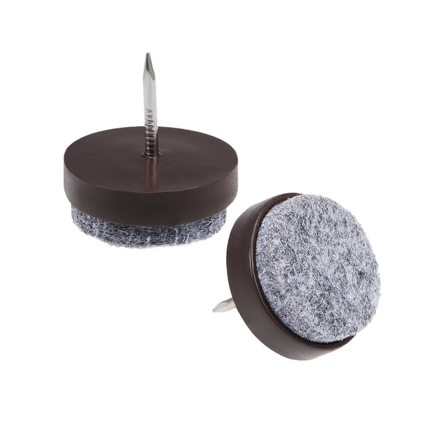 Almohadillas de fieltro para muebles, protectores de patas de silla y mesa, 24 mm de diámetro, marrón, 26 piezas