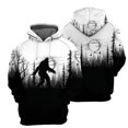 thumbnail image 3 of Nueva sudadera con capucha con estampado 3D en blanco y negro de Sasquatch Bigfoot, sudadera informal unisex, ropa de calle de tendencia, camisetas con capucha con personalidad, 3 of 5