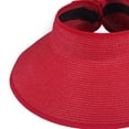 thumbnail image 3 of Cheers.US Women Sun Visor Hats Beach - Foldable Roll Up Wide Brim Bowknot Summer Straw Hat Cap Cruise wear for Womens, 3 of 3