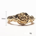 thumbnail image 4 of PAMTIER Women's Stainless Steel Retro Personalized Rose Promise Statement Ring Gold Size 7, 4 of 5