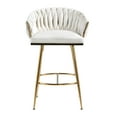 thumbnail image 2 of Bananova Velvet Bar Stools Set of 2, 26 Inch Seat Height Upholstered Luxury Bar Chairs with Low Back, Modern&nbsp; Style Counter Height Bar Stools, Beige, 2 of 5