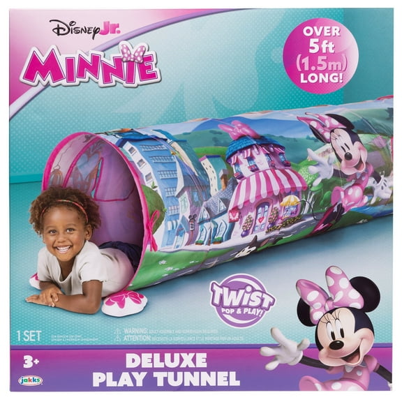 Minnie Mouse Deluxe Tunnel Play Tent Twist Pop and Play 5 Feet Long