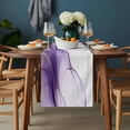 thumbnail image 2 of Marble Purple Table Runner - 48 Inch Long, Kitchen Dining Table Runner Dresser Scarves, Gold White Modern Gradient Ocean Ripple Farmhouse Decor for Coffee Tables Wedding Party Banquet, 2 of 8