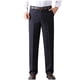 thumbnail image 2 of Pantalones largos para hombre, pantalones de traje con cremallera y bolsillo, pantalones rectos de tubo para negocios, pantalones de color liso, pantalones de poliéster para hombre., 2 of 9