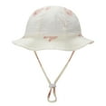 thumbnail image 2 of Inevnen Baby Bucket Hat Sun Protection Infant Wide Brim Fisherman Floppy Hat Floral with Chin Strap, 2 of 9
