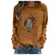 thumbnail image 2 of ICHUANYI Clearance Women Fashion Round Neck Long Sleeves Tops Blouse Pullover Sweatshirt(Khaki, M) ICHUANYI WER2023080910664, 2 of 3