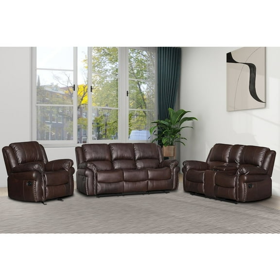 Kingway Dontiavion 3-Piece Faux Leather Living Room Set