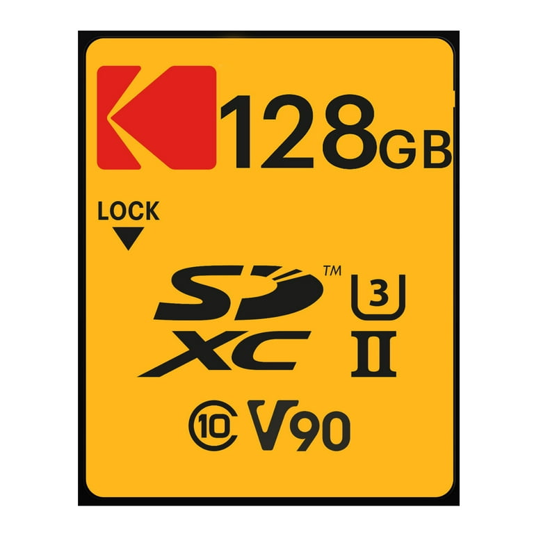 Kodak EKMSD128GUHS2V2K CL10 UHS-II U3 V90 128GB SD Card