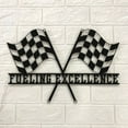 thumbnail image 3 of Craftnamesign Custom Start Finish Racing Flag Metal Sign LED Light, Race Checkered Flag Name Sign, 3 of 5