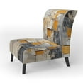 thumbnail image 3 of Designart "modern Assemblage II" Yellow Paint Stroke Upholstered Accent Chair - Modern Arm Chair For Living Room, 3 of 5