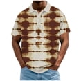 thumbnail image 2 of SGFCWSX Mens Short Sleeve Polo Shirt, Men Tie-Dye Classic Button Placket Collar Comfortable Casual Golf Shirts Brown Size 2XL, 2 of 5
