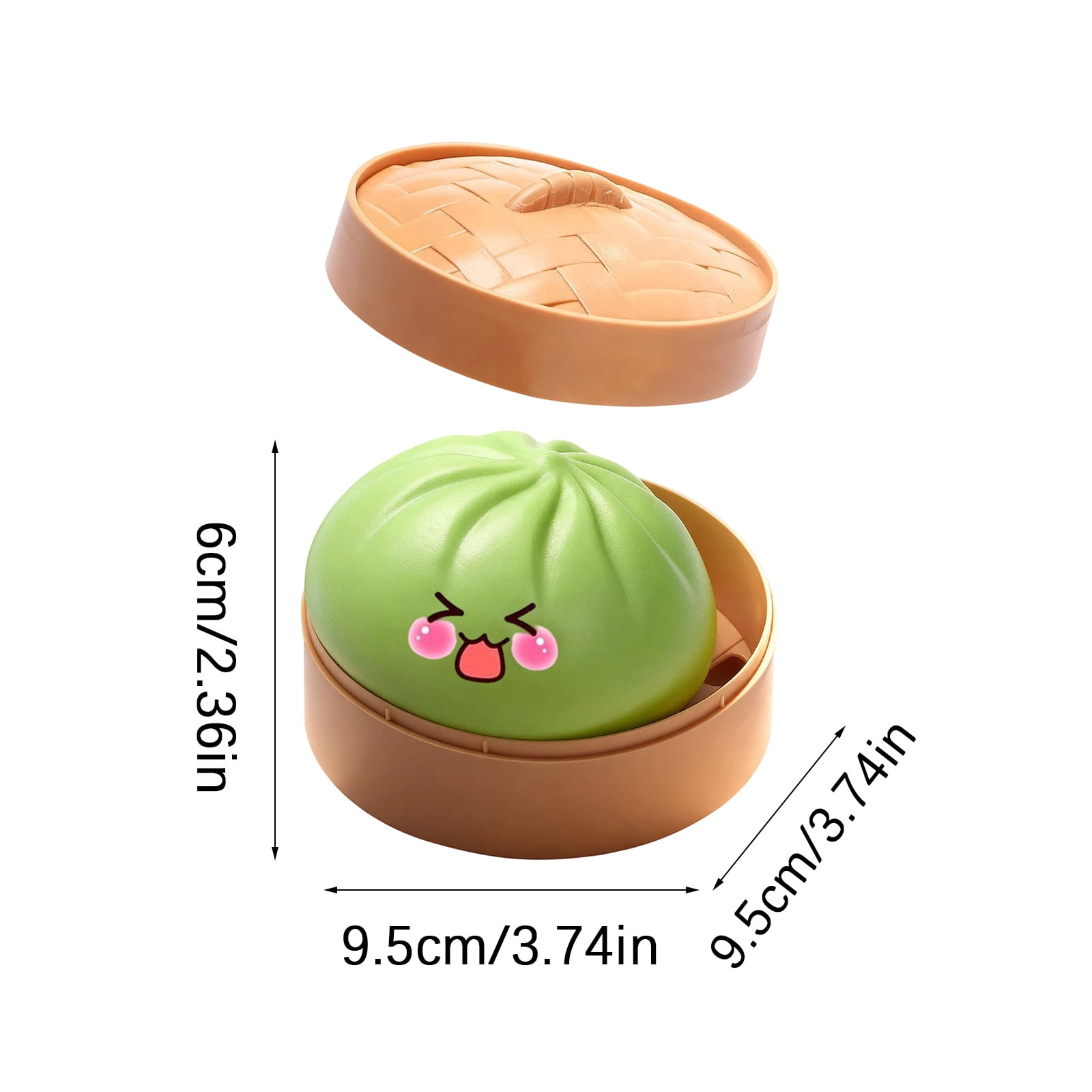 Cute Squishy Dumpling Large with Steamer, Squishy Dumpling Doll with Cute Expressions, Silicone Bun Sensory Fidget Dolls, Hand Pinching Decompression Dolls