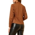 thumbnail image 4 of MODA NOVA Juniors Faux Suede Long Sleeve Draped Front Moto Jacket, 4 of 7