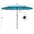 thumbnail image 4 of Costway 15FT Patio Double-Sided Umbrella Crank Outdoor Garden Market Sun Shade Turquoise, 4 of 9