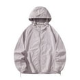 thumbnail image 2 of Zimjoy Mens Windbreaker Jacket Outdoor Plus Size UV 50+ Protection Hoodie Jackets Lightweight Hooded Rain Jacket with Pocket Fishing Hiking Clothing, Light Purple M, 2 of 5