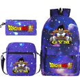 thumbnail image 1 of 3 Pcs/Set Dragon Ball Vegeta Printed Set with Case Pencil Case School Bag Travel Daypack, 1 of 1