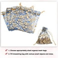 thumbnail image 4 of Uxcell Organza Bag, Sheer Flowers Heart Mesh Bags Drawstring Gift Bags Bulk Party Favor Bag Jewelry Pouches Blue-Gold 4" x 5", 4 of 6