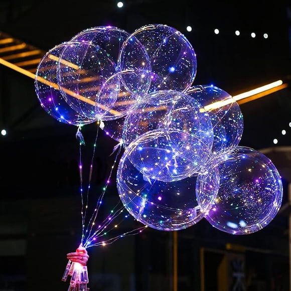 Globos Luminosos de 60 Cm (24 Pulgadas) de Colores | Luces Led | Material Tpu Reutilizable | Decoración para Fiestas | Paquete de 10