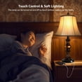 thumbnail image 5 of Skdwakiz 22" Table Lamps Set of 2, Lamps for Bedroom with USB Charging Ports, 3 Way Dimmable Touch with Linen Fabric Lampshade, Modern Small Table Lamp for Nightstand, Living Room (Bulbs Include), 5 of 10