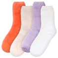 thumbnail image 2 of BambooMN Women's Fuzzy Soft Pastel Colorful Fluffy Socks - Assortment B - Extra Large - 4 Pairs, 2 of 8