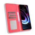 thumbnail image 4 of Compatible with Motorola Moto Edge 2021 Case Magnetic Closure Vintage Pattern PU Leather Wallet Cover with Card Slots-Red, 4 of 5