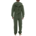 thumbnail image 5 of KKBOTIVE Winter Fuzzy Onesies Pajamas for Men Hoodie Zipper Jumpsuits Loungewear Long Sleeve Warm Romper Adult Fall Winter Loungewear Army Green Size: XXXL, 5 of 6