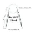 thumbnail image 2 of Uxcell Size US 15  Knitting Needles Circular Needle 40 inch Round Metal Stainless Steel Needle for Handmade Projects DIY Knit Blankets, 2 of 5