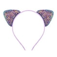thumbnail image 6 of Xinwanna Girls Headband Glitter Sequins Non-slip Slim Flexible Heavy Duty Hairstyle Decoration Candy Color Cartoon Cat Ear Princess Hair Band Hair Accessories (Orange), 6 of 13