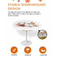 thumbnail image 2 of Round Fitted Tablecloths with Elastic Edge Fall Thanksgiving Pumpkin Flower Oil-Proof Waterproof Wipeable Table Cover for Kitchen Dining Party Decor Maple Leaves on White Table Clothes,36" - 44", 2 of 6