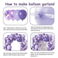 thumbnail image 3 of Kit con forma de guirnalda con forma de arco con forma de globo, color morado, para niña mariposa, 3 of 7