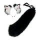 thumbnail image 3 of Conjunto de orejas y cola ajustables para regalo, ideal para cumpleaños, actuaciones, clubes nocturnos, Pascua. Blanco y negro, 3 of 8
