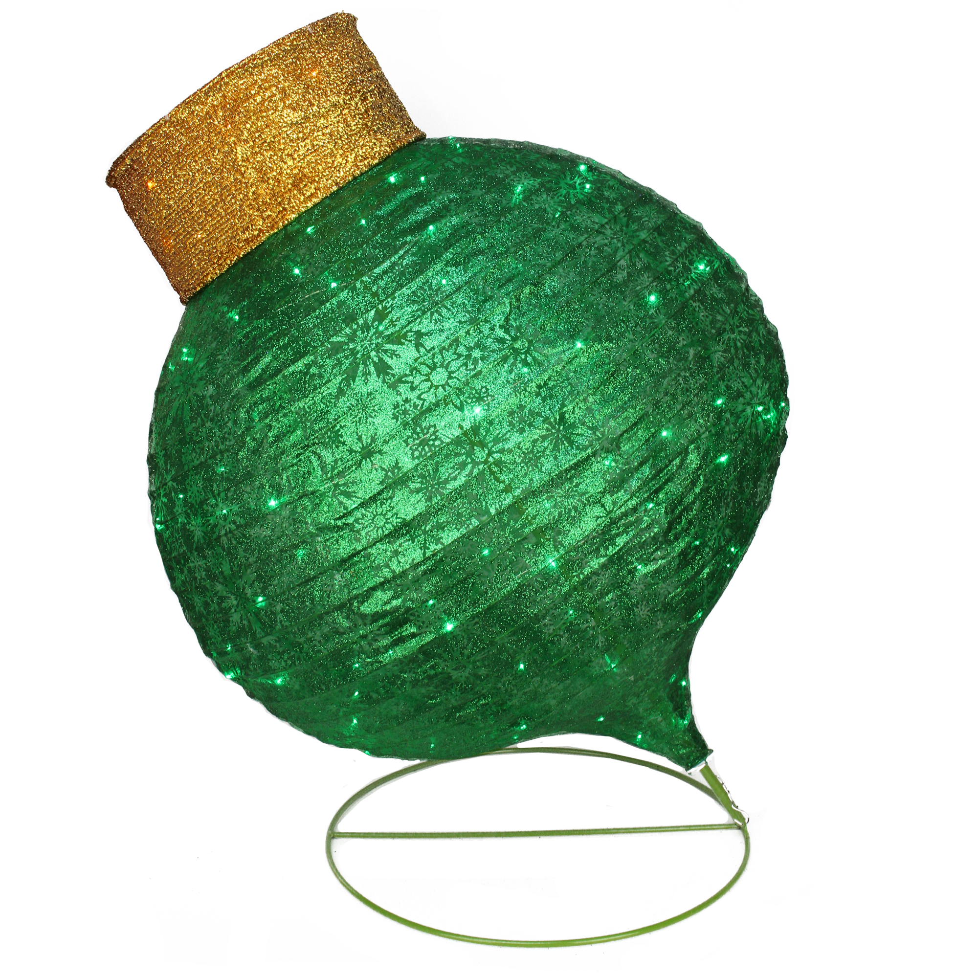 36" LED Lighted Twinkling Green Glitter Onion Ornament Christmas