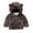 Dark Brown, variant on Godderr 9M-5Y Toddler Baby Winter Plush Jacket Ears Hooded Warm Coats Padded Windproof Jacket for Kidsr Boys Girls Thickened Short Coats