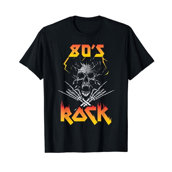 Faded 1980s Rock Roll Black T-Shirt For Eighties Rockers Band Tee Black T-Shirt