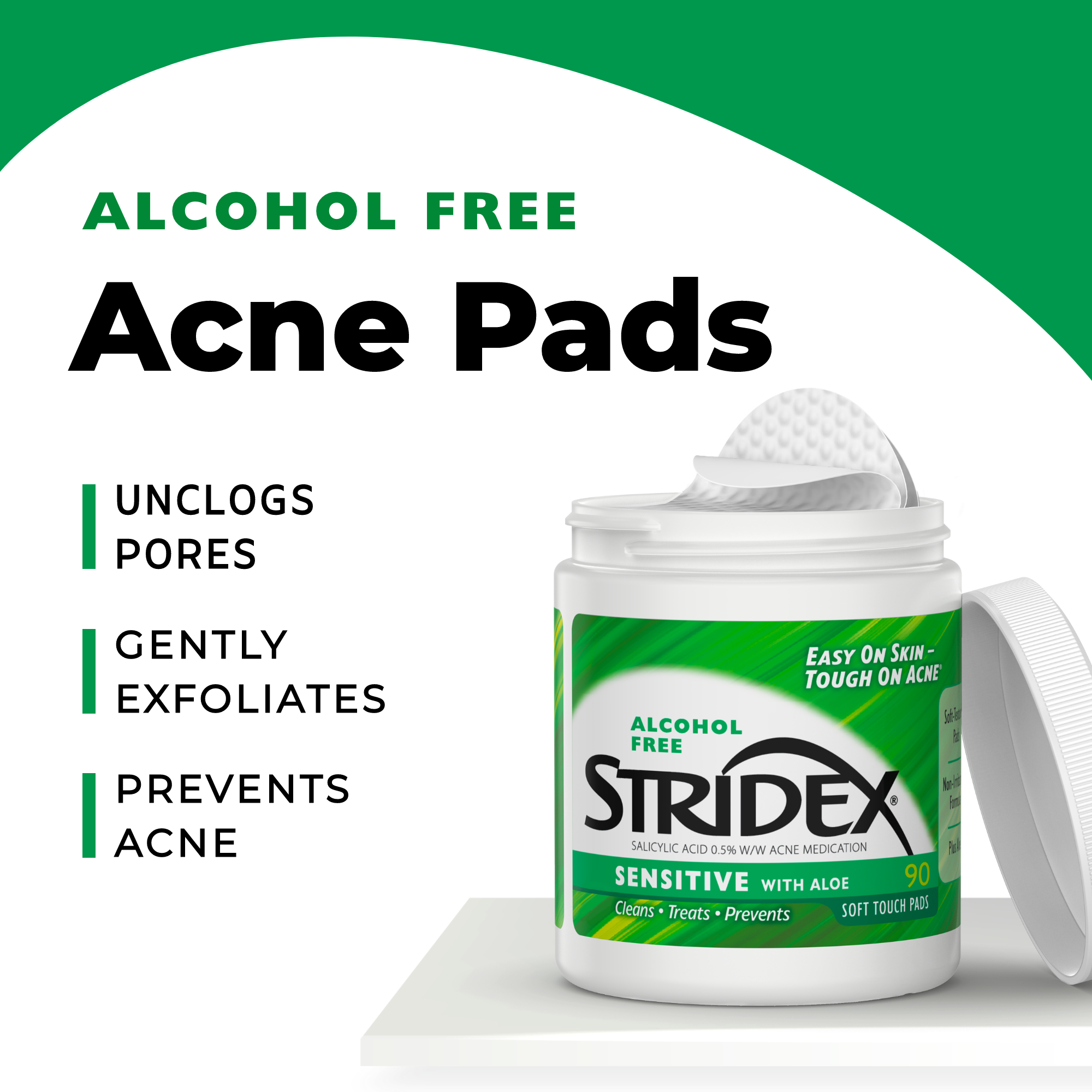 Stridex Medicated Acne Pads, Sensitive Skin, 90 Ct - image 3 of 8