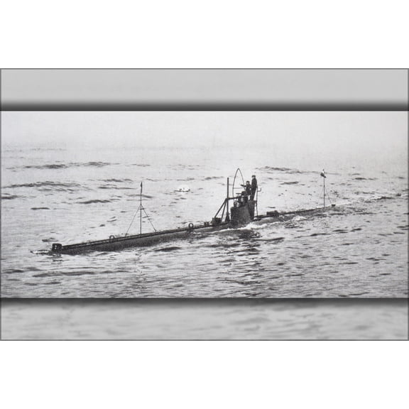 24"x36" Gallery Poster, French submarine Gustave Zede 1934