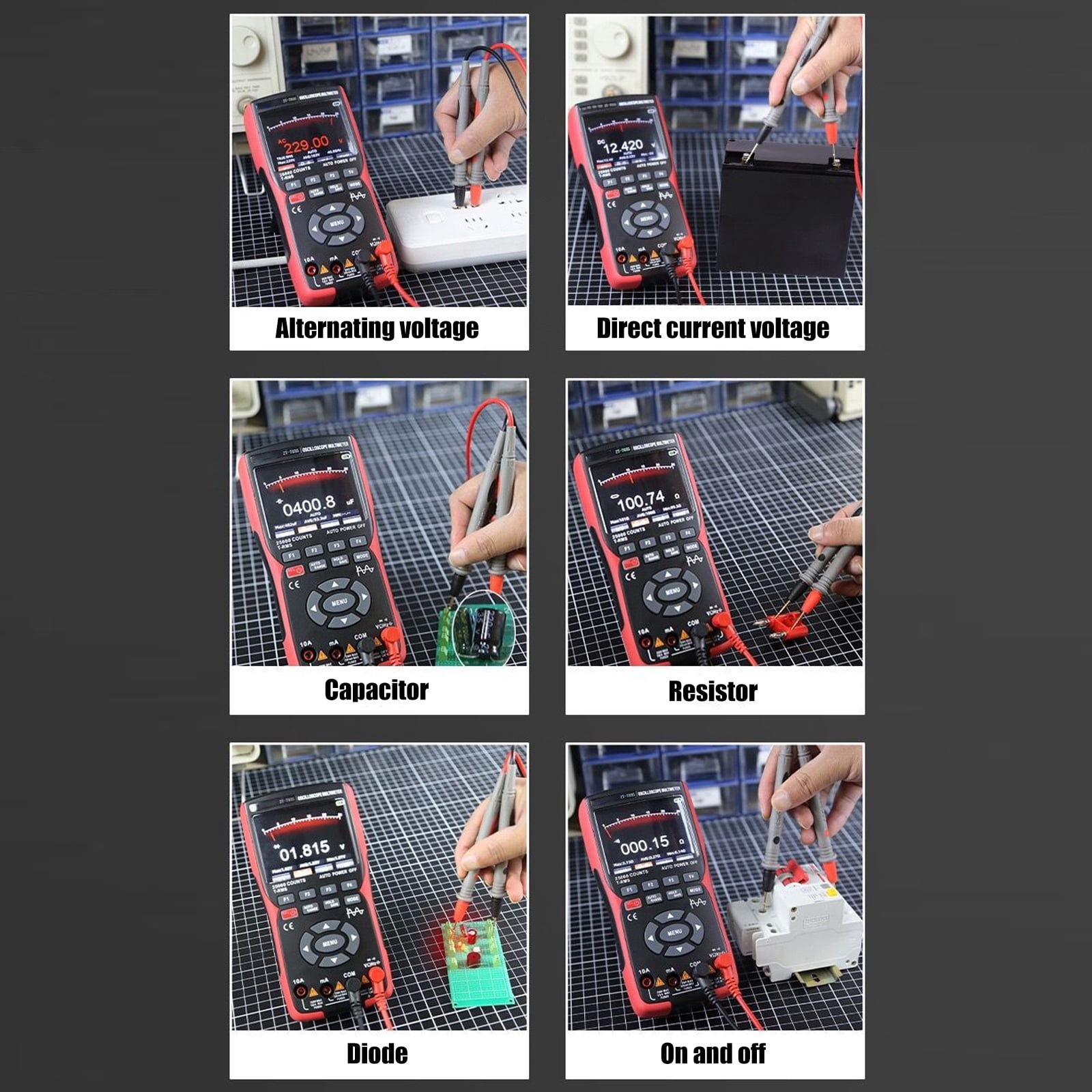 3.5inch Color Screen Digital Multimeter With Oscilloscope Generator For Electronic Testing Electronics Circuit Repair