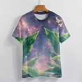 thumbnail image 4 of Palm Print T-Shirt O Neck Retro Print Big Size T-Shirts Short Sleeve Tees Womens Pretty Design, 4 of 5