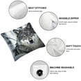 thumbnail image 4 of COMIO 2-Piece Short Plush Pillowcase Set Wolf Animal Series Winter Forest for Home Decor White, 4 of 6