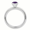 thumbnail image 2 of Sterling Silver High 5mm Round Amethyst Ring, 2 of 5