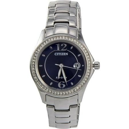 - FE114086L Silhouette Ladies Watch - Blue Dial Stainless Steel Case Eco drive Movement