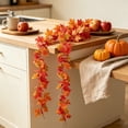 thumbnail image 6 of AYktou Fall Maple Leaves Garland, 5.7 Ft Thanksgiving Garland Autumn Hanging Vine Gradient Color Faux Plants Maple Leaves Vines, Door Fall Garland Table Decor for Home Wedding Fireplace Party Decor, 6 of 7
