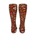 thumbnail image 6 of Honeii Autumn Warm Tone Maple Leaf Print Calf Socks Sports Socks Seamless Toe, Trouser Socks,Knee High Long Socks for Women and Men-One Size, 6 of 8